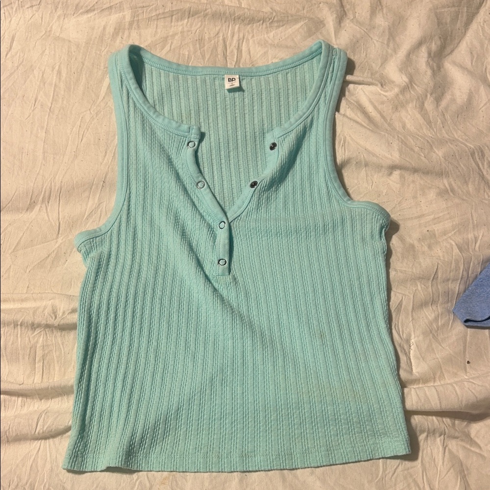 BP Light Blue Ribbed Tank Top